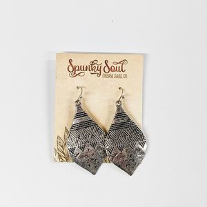 Spunky Soul Tribal Silver Hammered Earrings